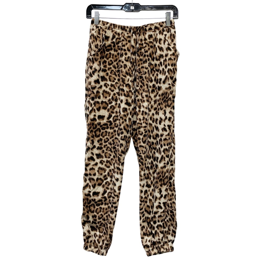 Olivaceous Women's Leopard Print Pull On‎ Jogger Pants Size S
